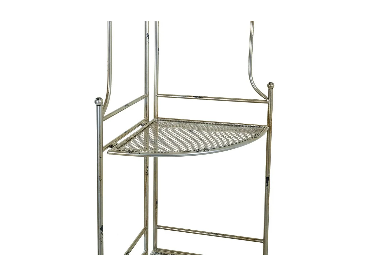 Étagère d'angle en fer argenté 49x35x125h
