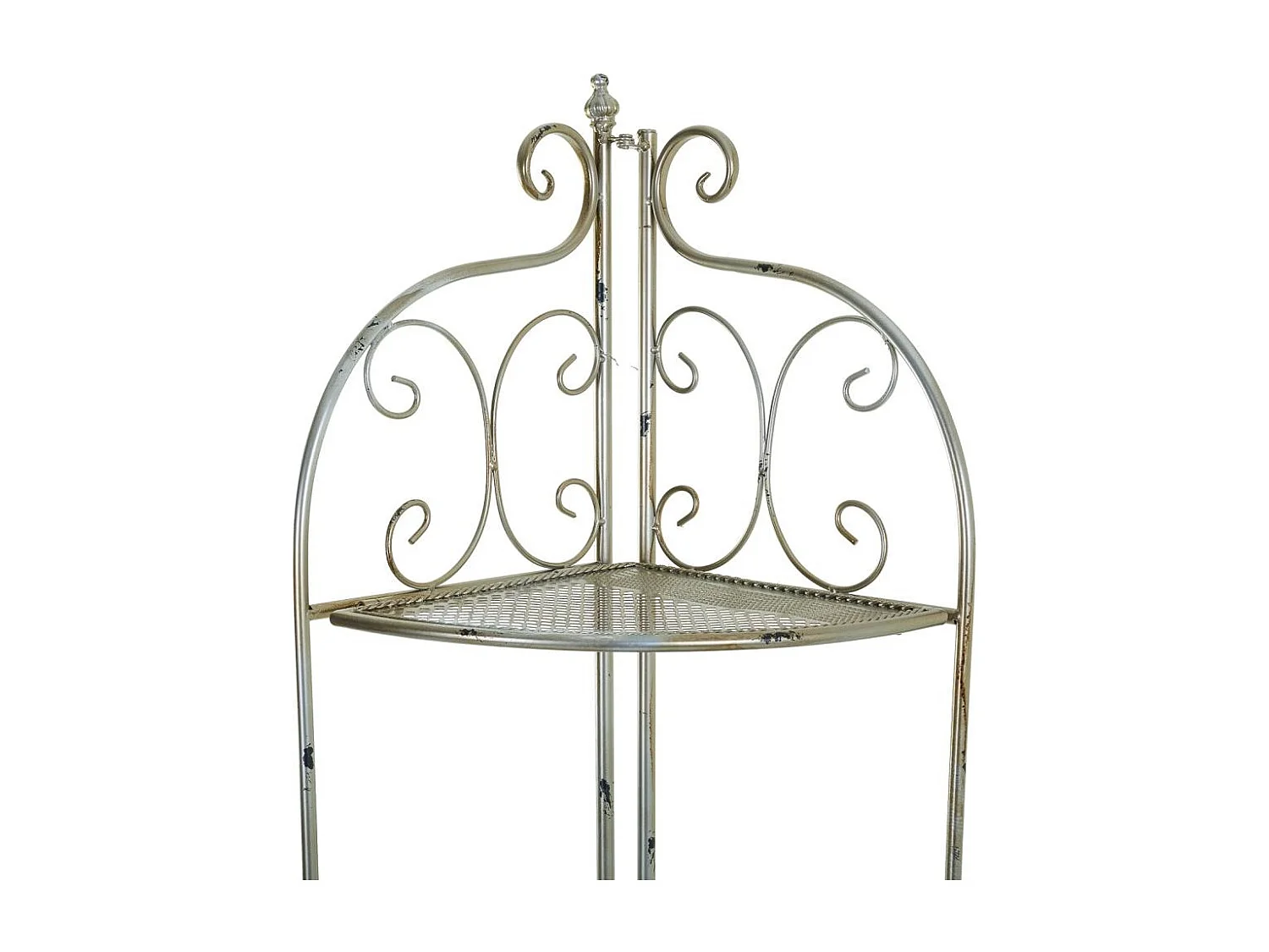 Estantería rinconera de forja plateada 49x35x125