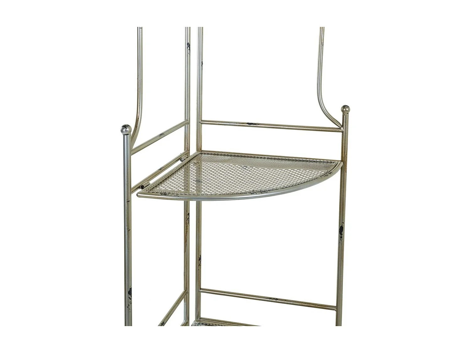 Estantería rinconera de forja plateada 49x35x125