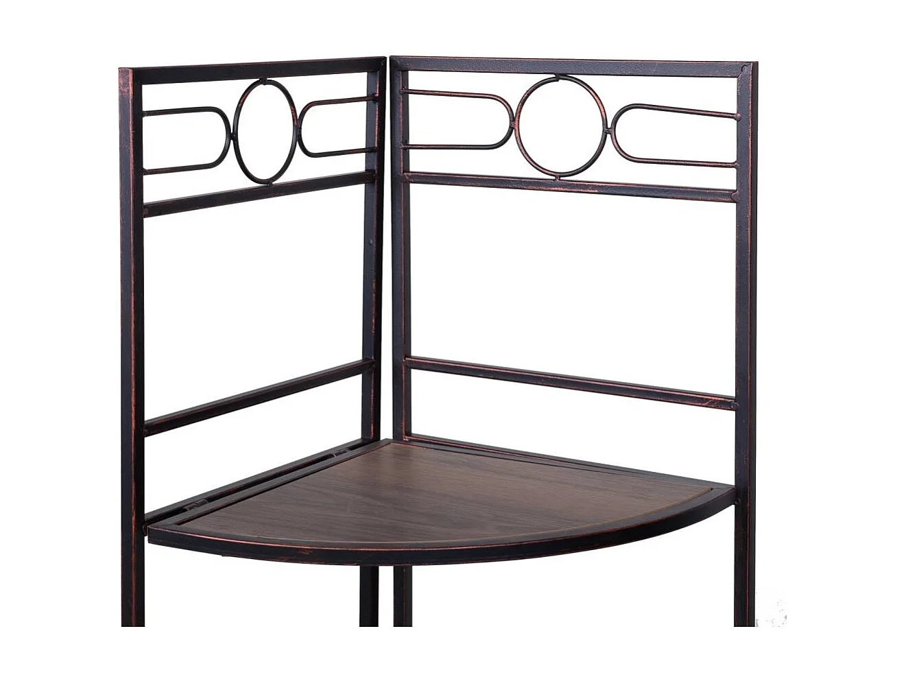 Estantería rinconera de madera y metal negra 50x36x126