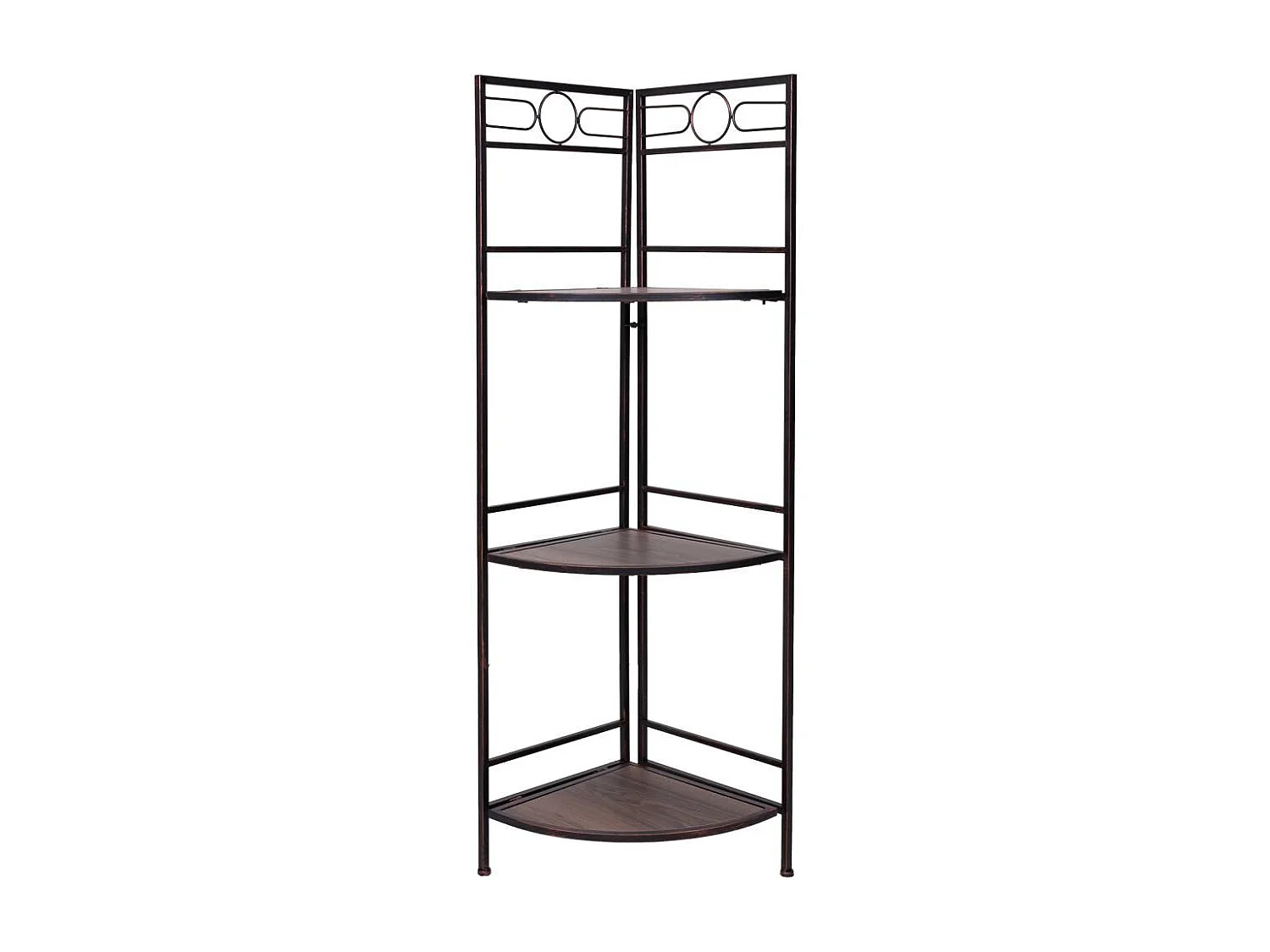 Estantería rinconera de madera y metal negra 50x36x126