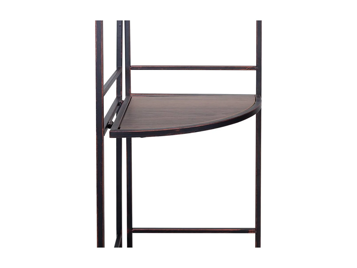 Estantería rinconera de madera y metal negra 50x36x126