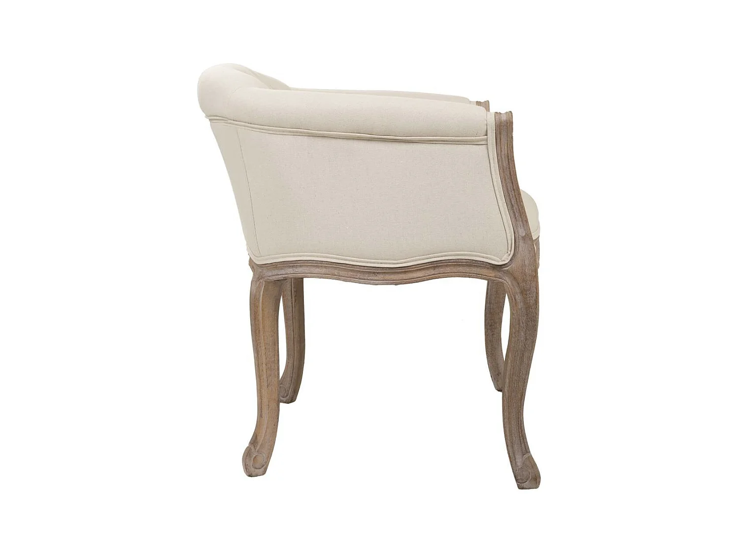 Fauteuil en bois rembourré blanc 61x61x71h
