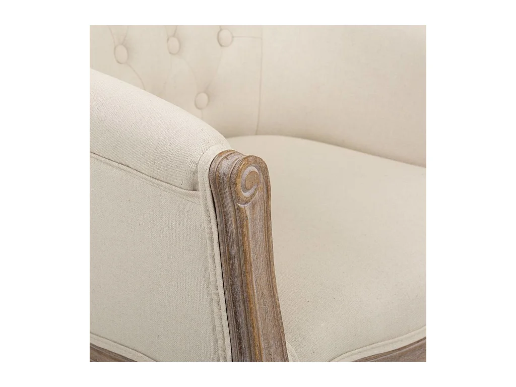 Fauteuil en bois rembourré blanc 61x61x71h