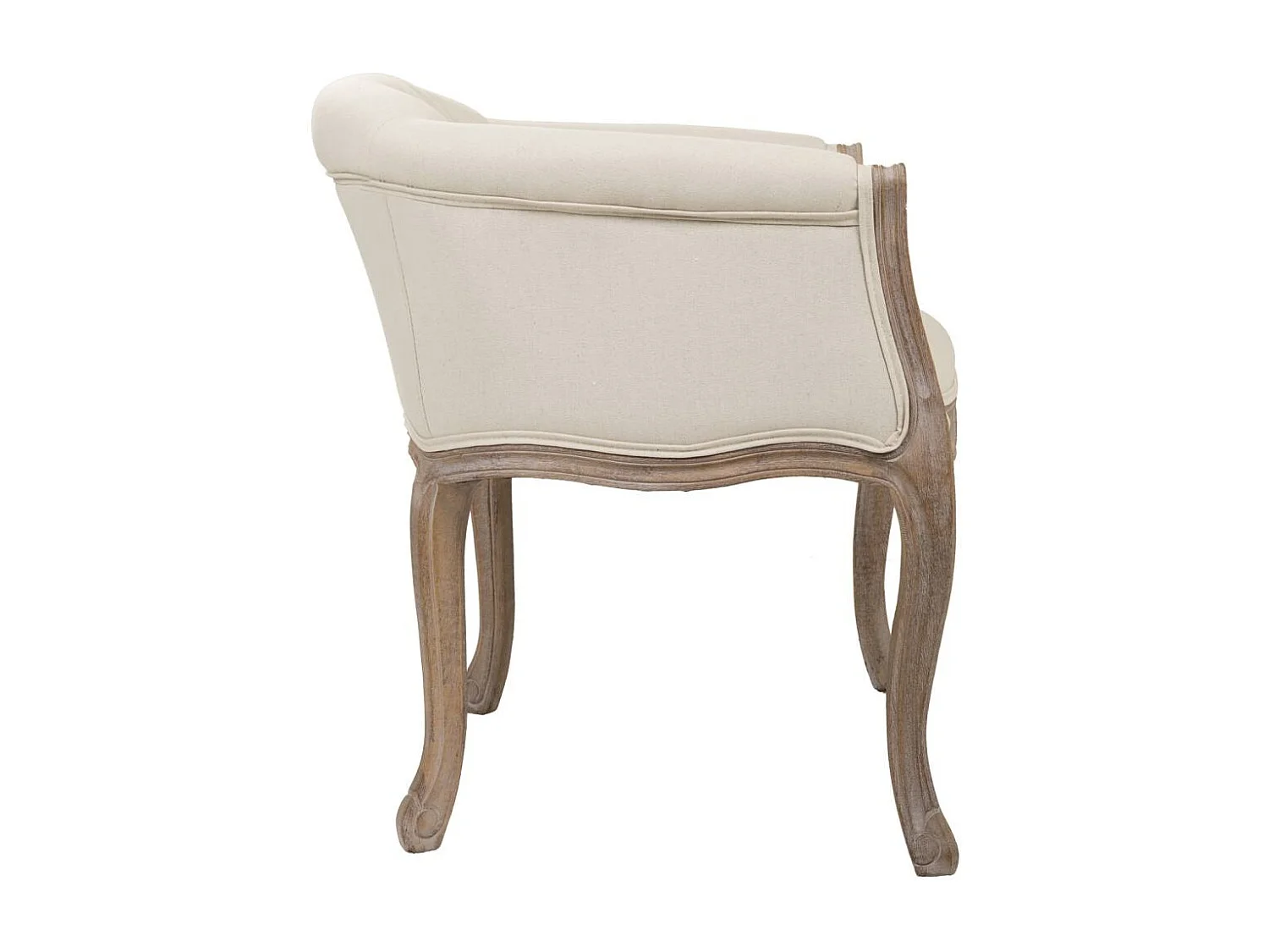 Fauteuil en bois rembourré blanc 61x61x71h