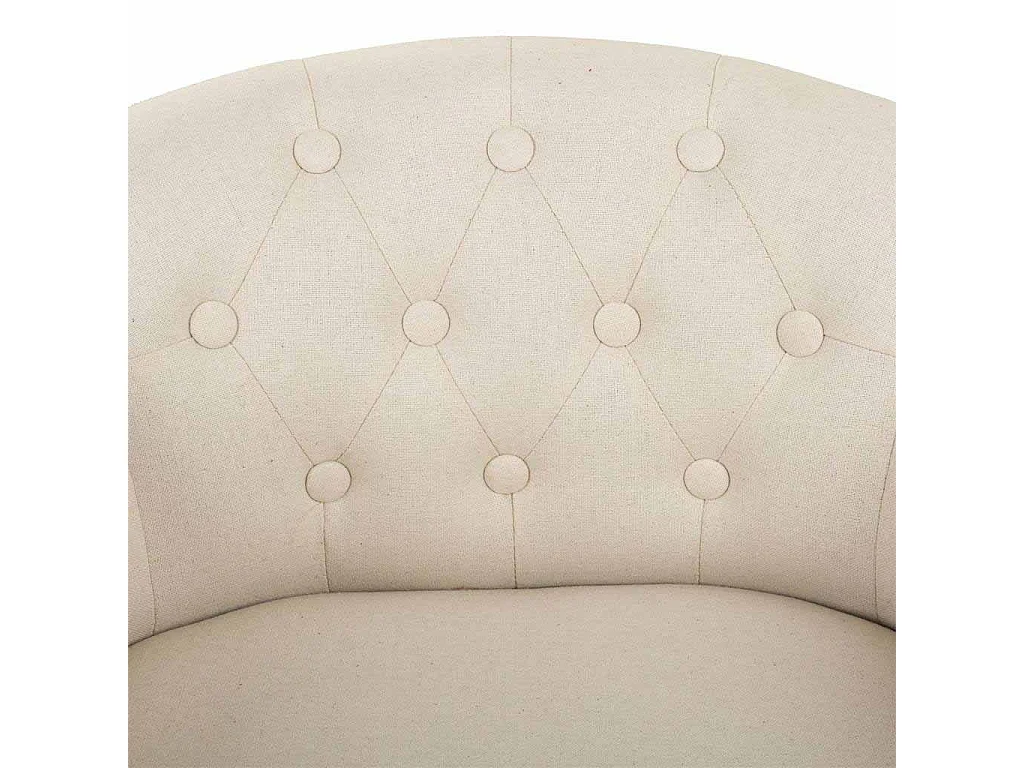 Fauteuil en bois rembourré blanc 61x61x71h