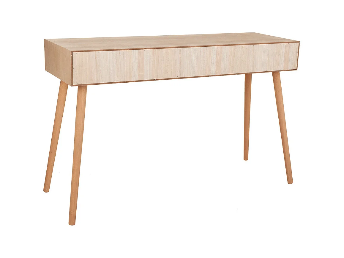 Flurtisch aus Holz und braunem Gitter 120x42x79h cm