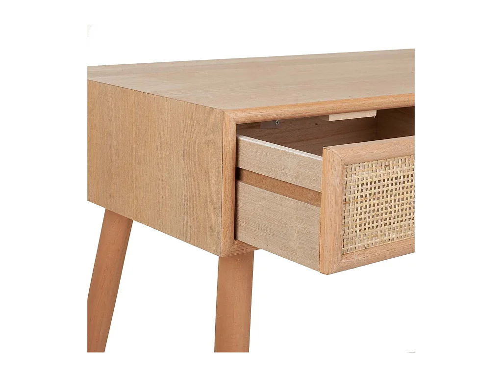 Flurtisch aus Holz und braunem Gitter 120x42x79h cm