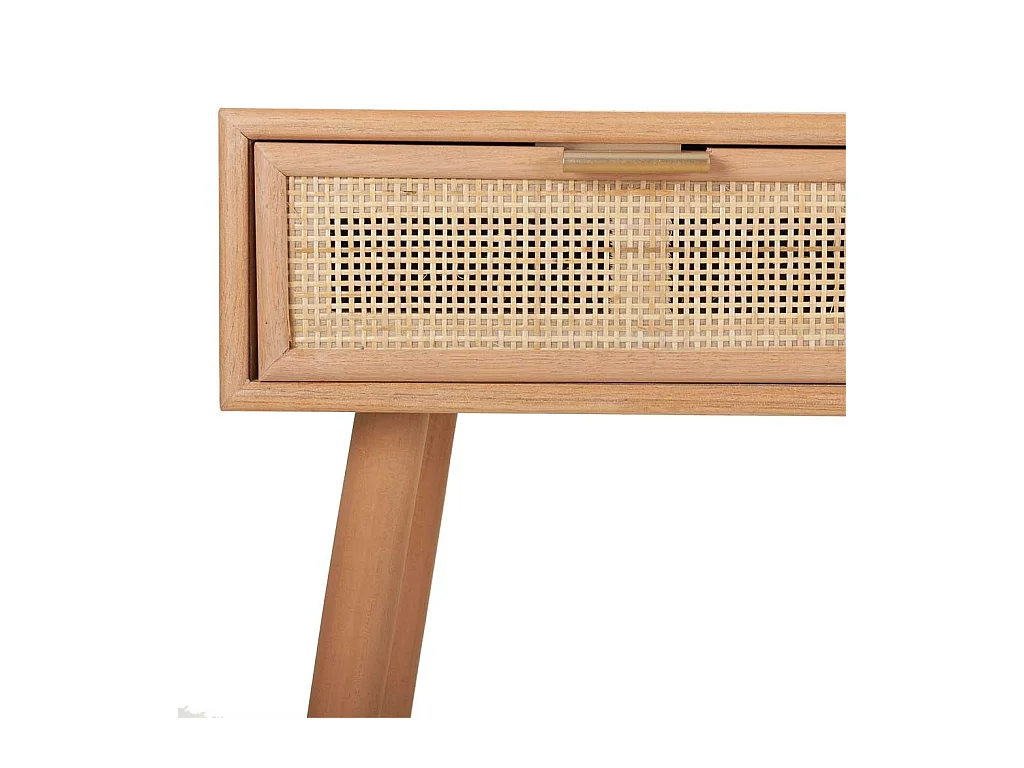 Flurtisch aus Holz und braunem Gitter 120x42x79h cm