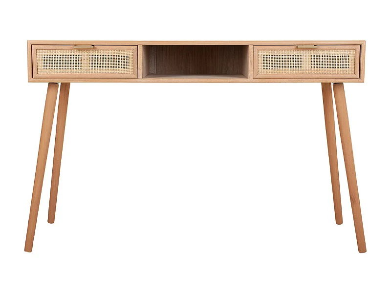 Meuble d'entrée en bois et grille marron 120x42x79h