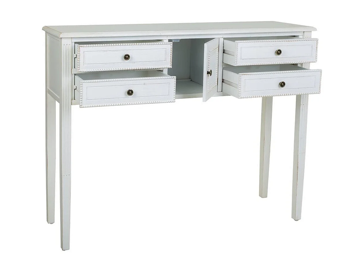 Mobile da ingresso in legno laccato bianco 120x36x92h