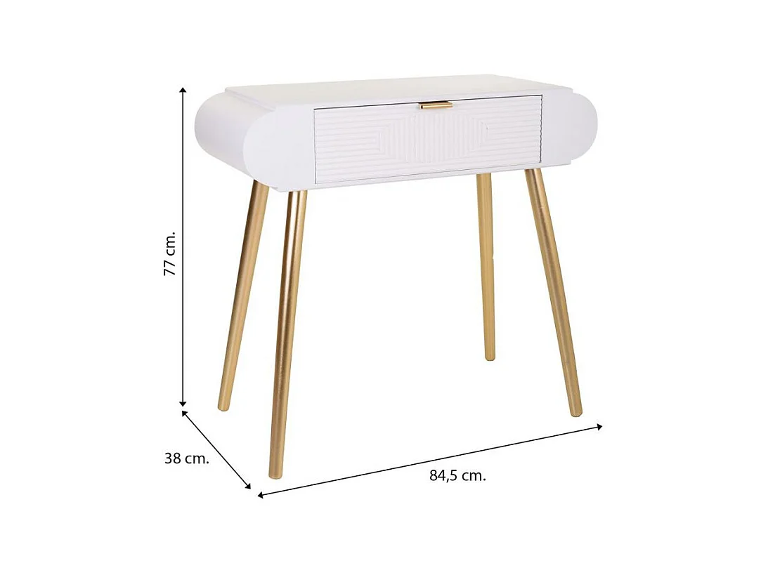 Console en bois blanc 84,5x38x77h