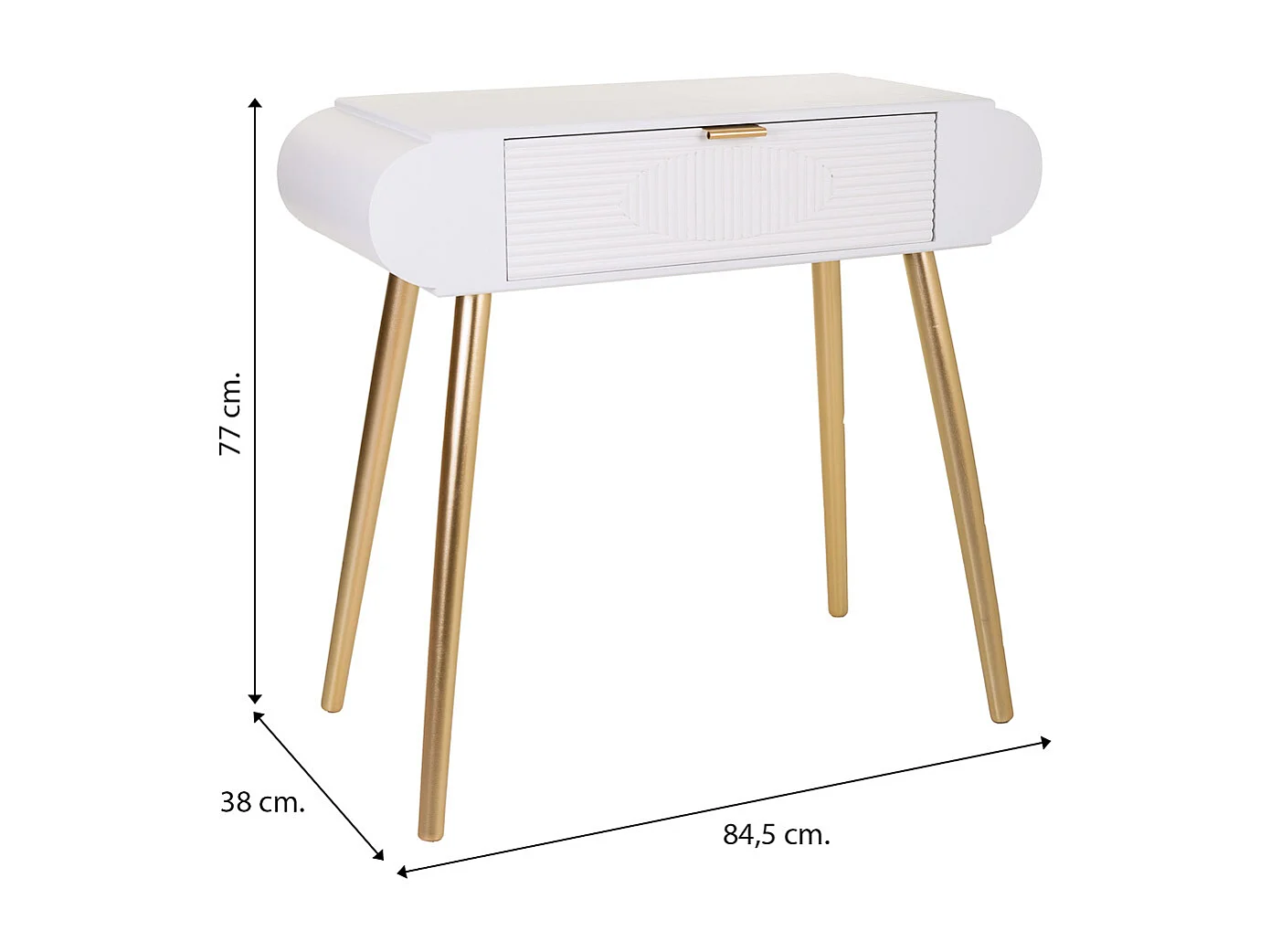 Mobile da ingresso in legno bianco 84,5x38x77h