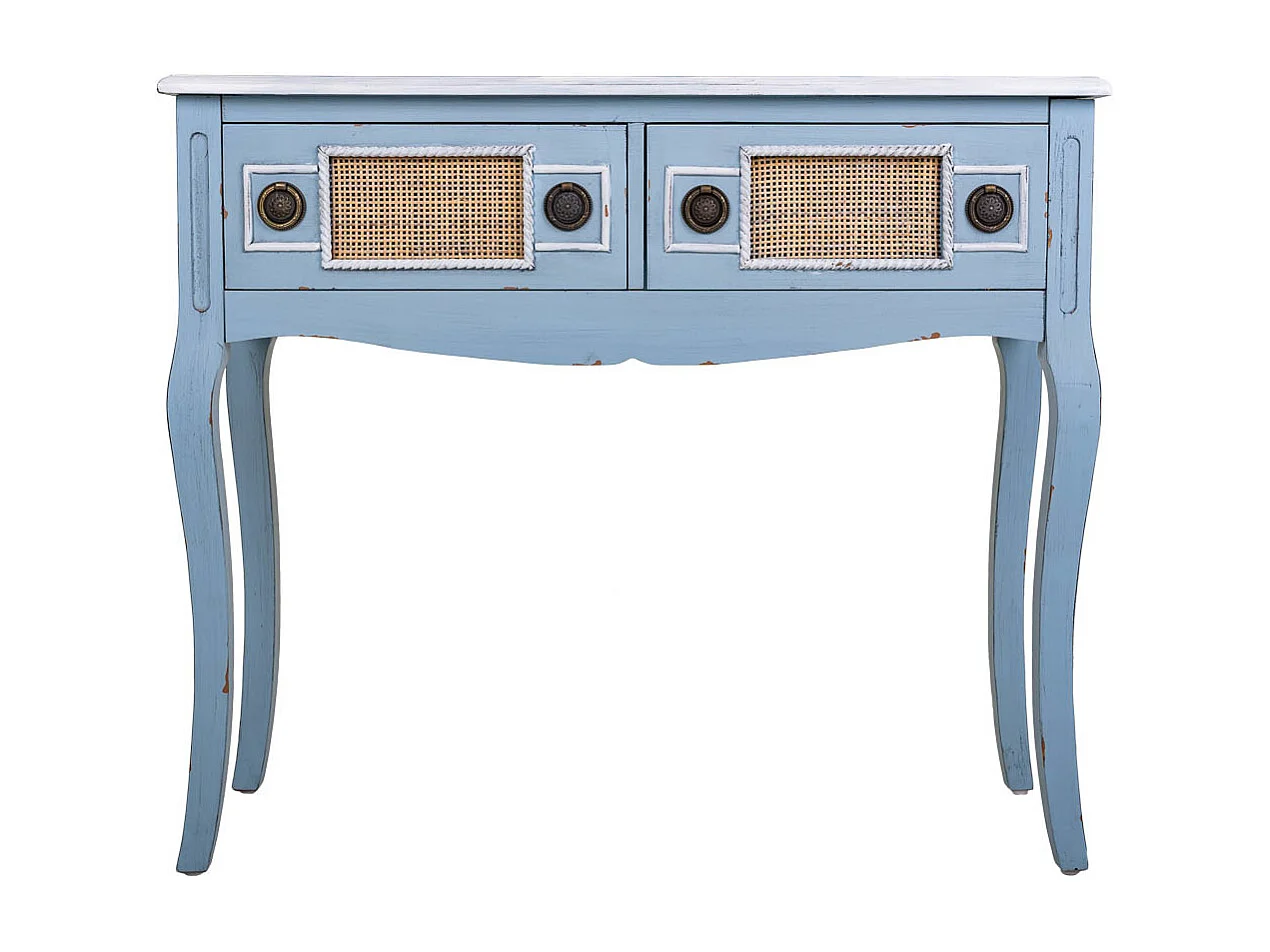 Mobile da ingresso in legno blu 90x33x77h