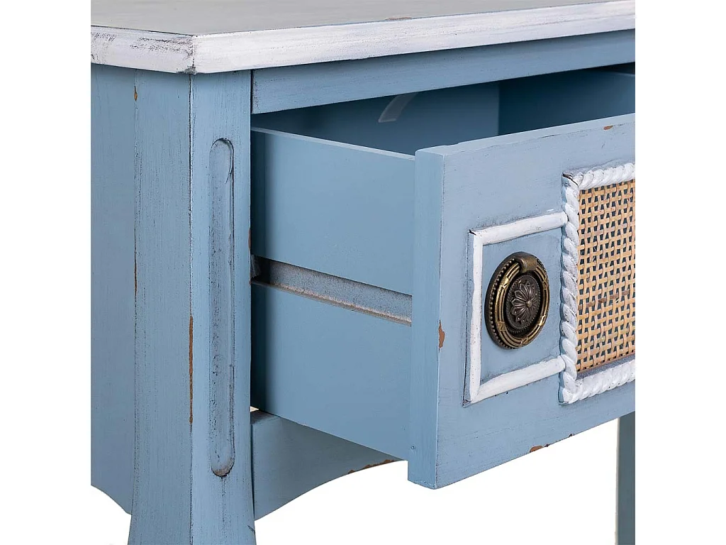 Mobile da ingresso in legno blu 90x33x77h