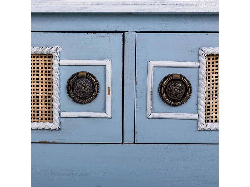 Mobile da ingresso in legno blu 90x33x77h