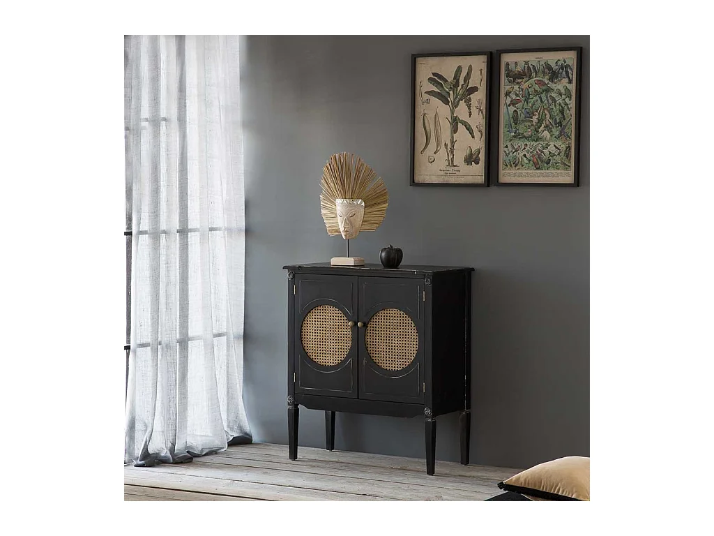 Console en bois noir 80x38x90h