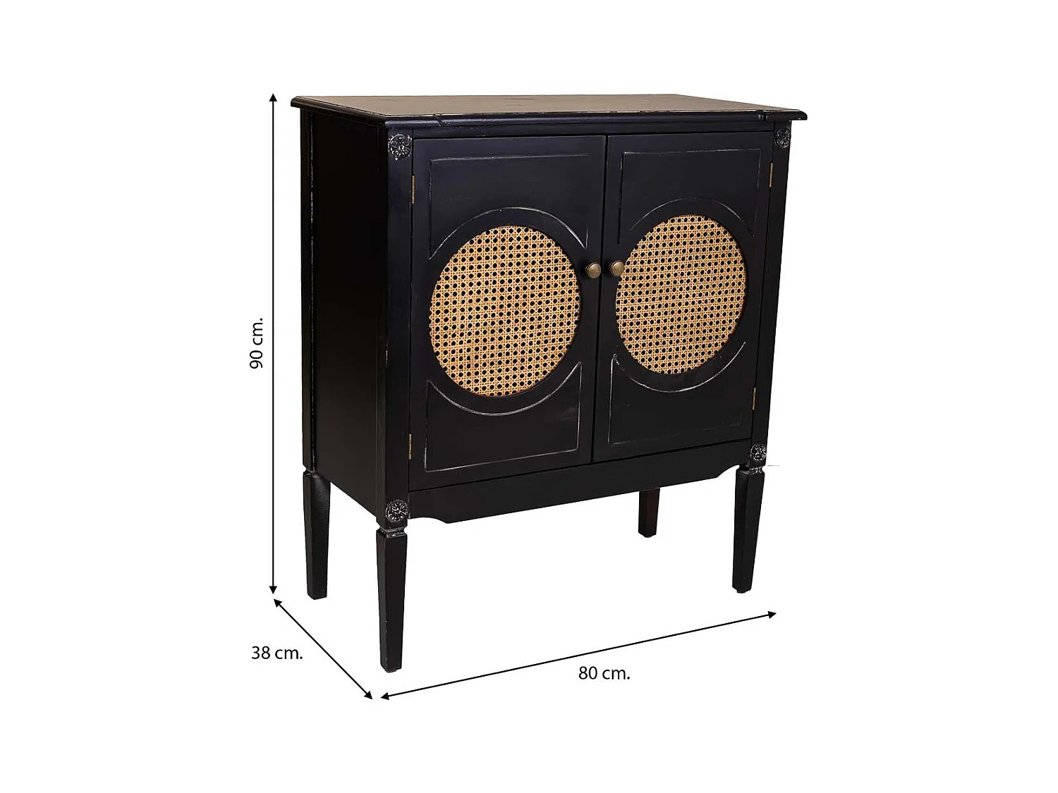 Console en bois noir 80x38x90h