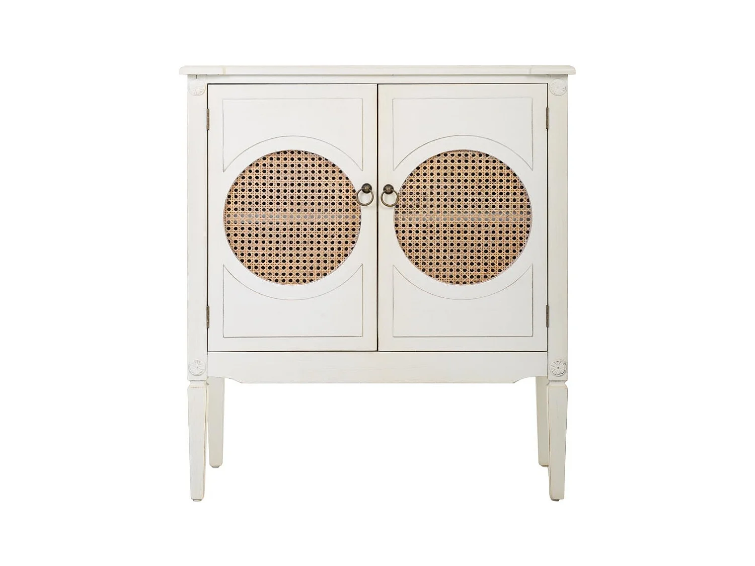 Eingangssideboard aus Holz mit weißen Gittern 80x38x90h cm