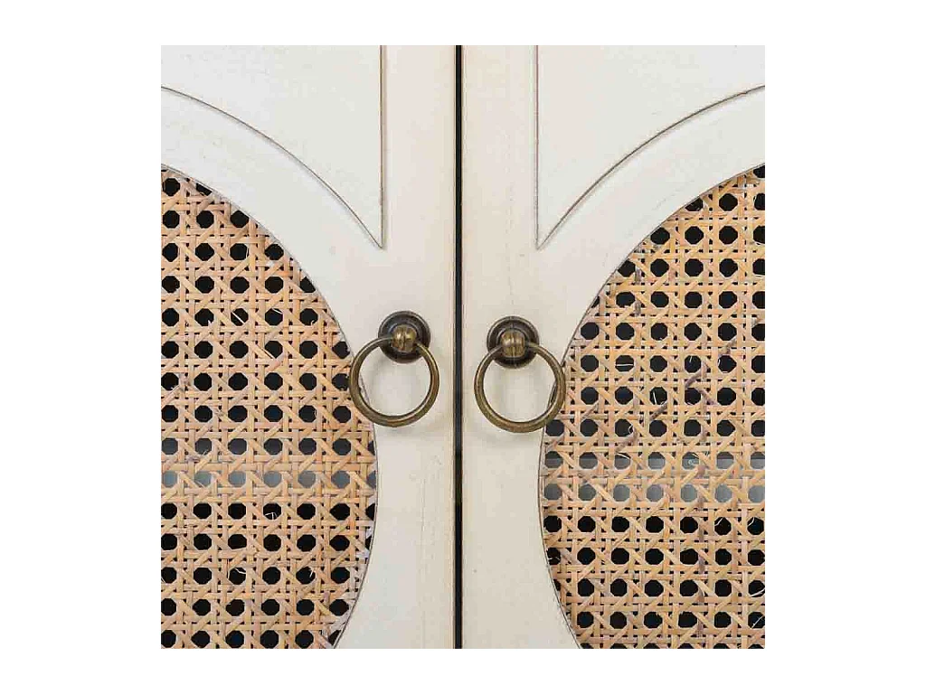 Eingangssideboard aus Holz mit weißen Gittern 80x38x90h cm