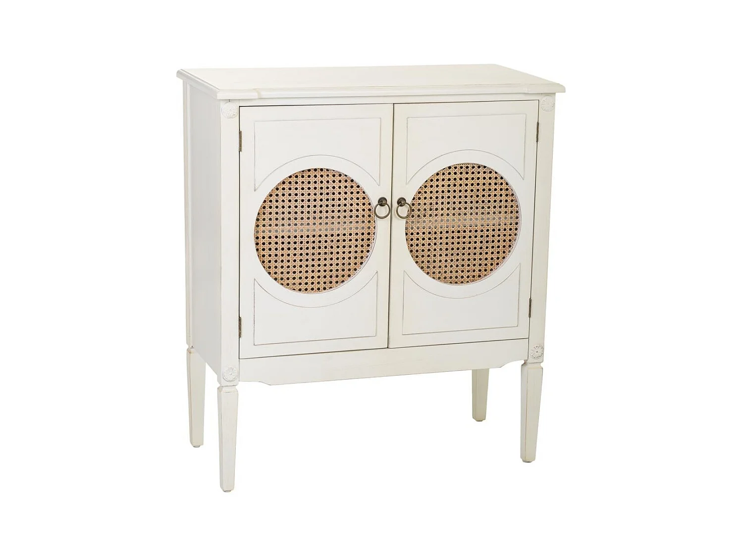 Recibidor de madera con con rejillas blanco 80x38x90