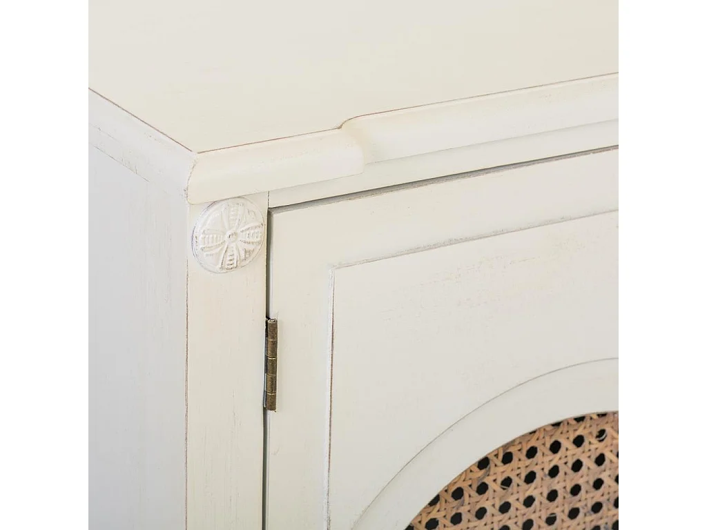 Recibidor de madera con con rejillas blanco 80x38x90