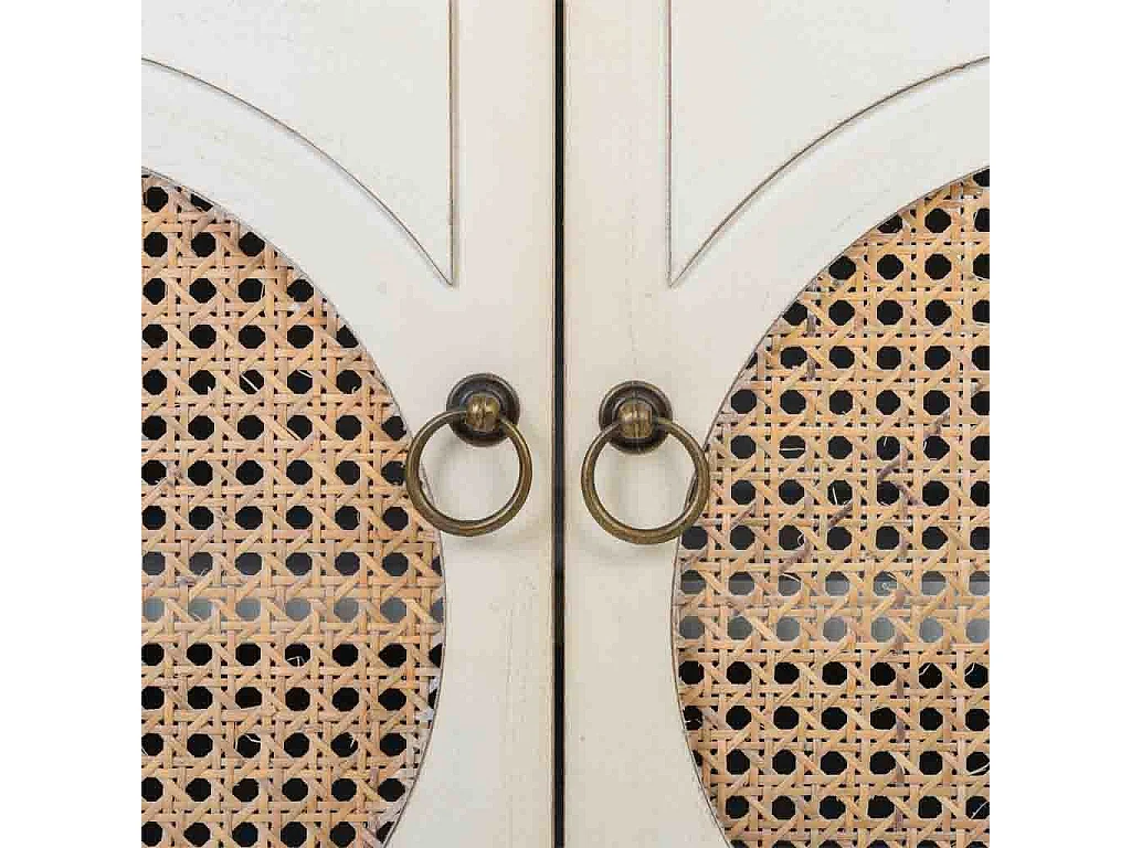 Recibidor de madera con con rejillas blanco 80x38x90