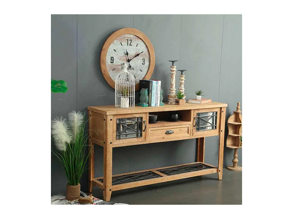 Console en bois marron 145x36x80h