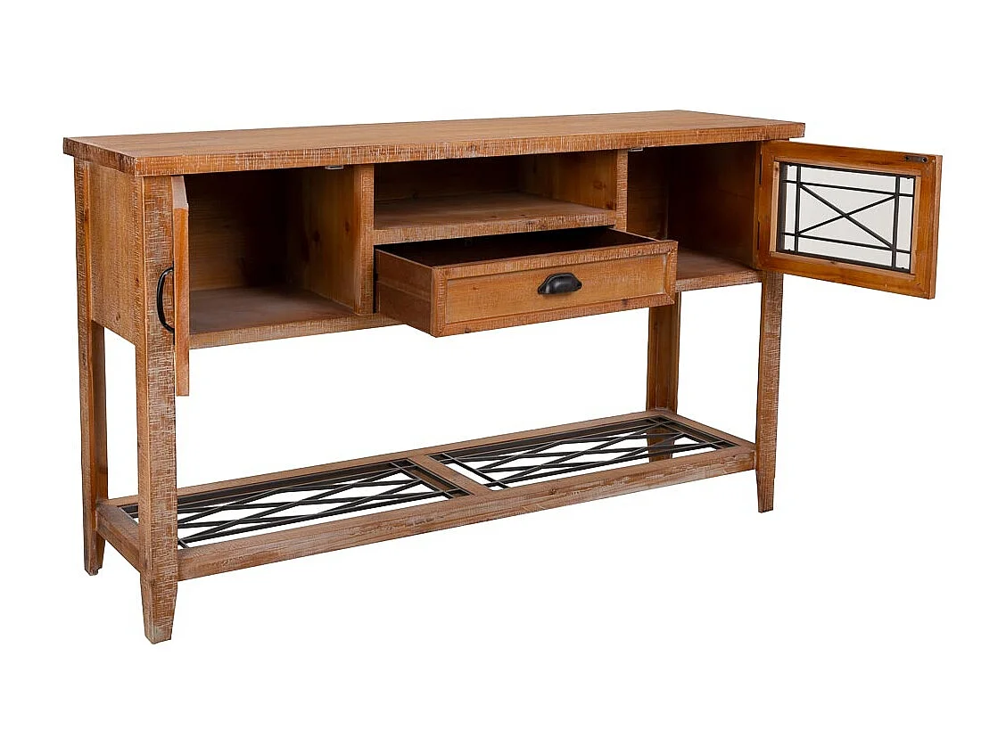 Console en bois marron 145x36x80h