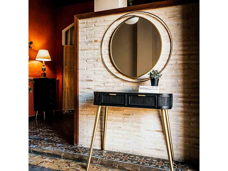 Holzhalle und schwarz lackiertes Gitter 88x42x78h cm