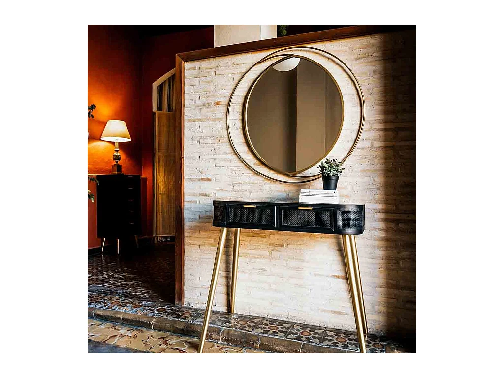 Holzhalle und schwarz lackiertes Gitter 88x42x78h cm