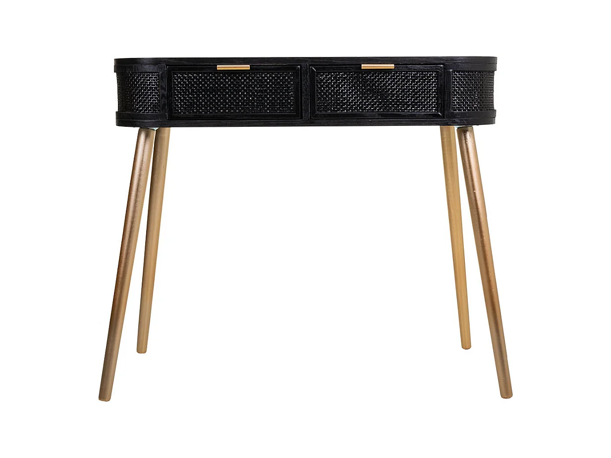 Holzhalle und schwarz lackiertes Gitter 88x42x78h cm