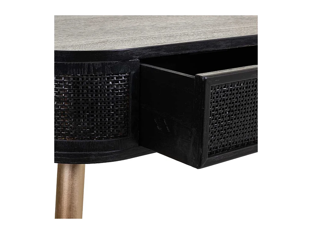 Holzhalle und schwarz lackiertes Gitter 88x42x78h cm