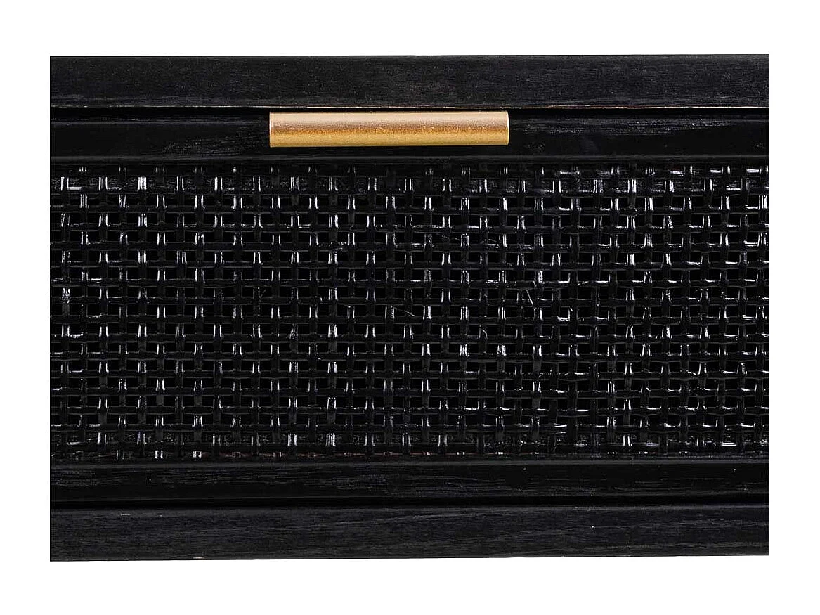 Móveis de entrada de madeira e grade lacada preta 88x42x78