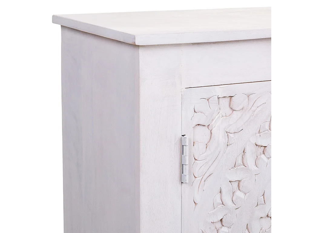 Recibidor de madera y metal acabado artesanal 89x38x89