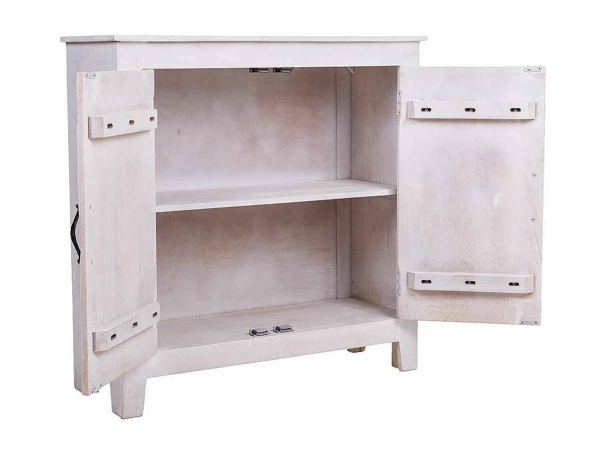 Handgefertigte Flurschrank aus Holz und Metall, 89x38x89