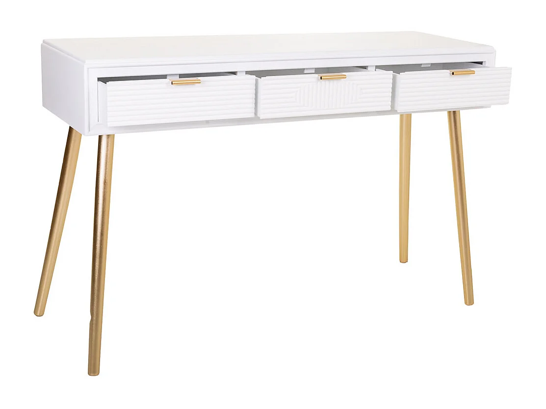 Console en bois blanc 120x41x78h