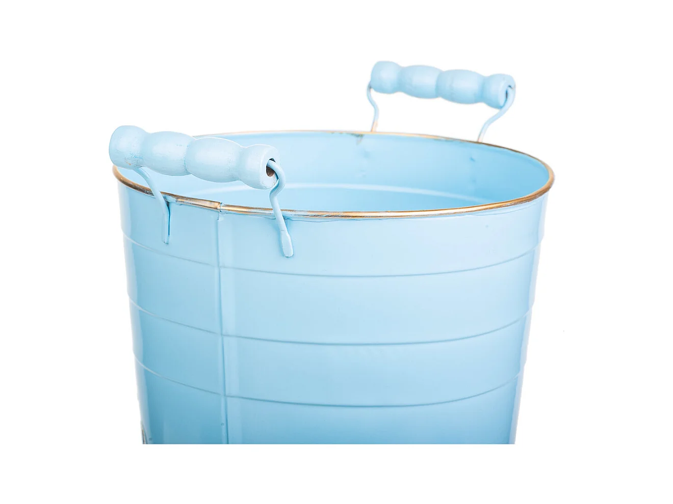 Blaue Metallvase 24xT19x30/32,5H cm B:13