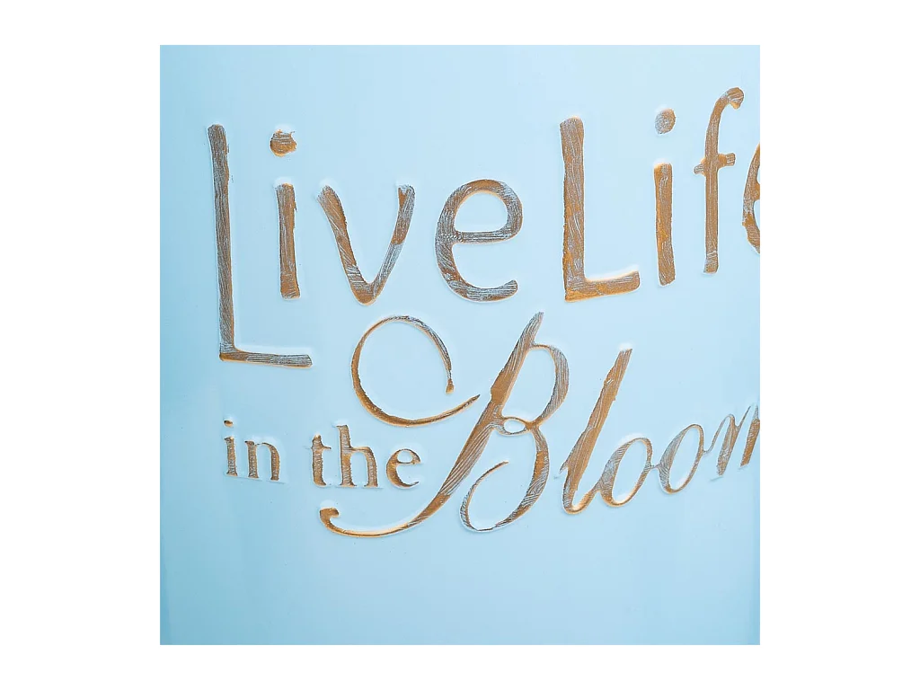 Blaue Metallvase 24xT19x30/32,5H cm B:13