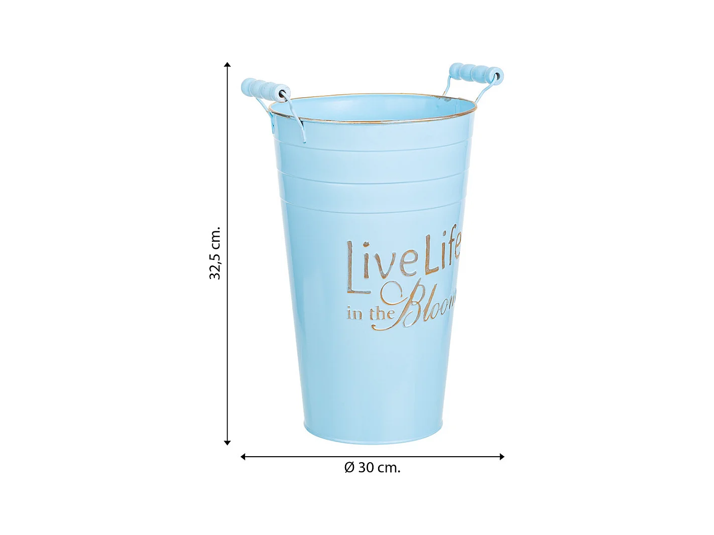 Blaue Metallvase 24xT19x30/32,5H cm B:13