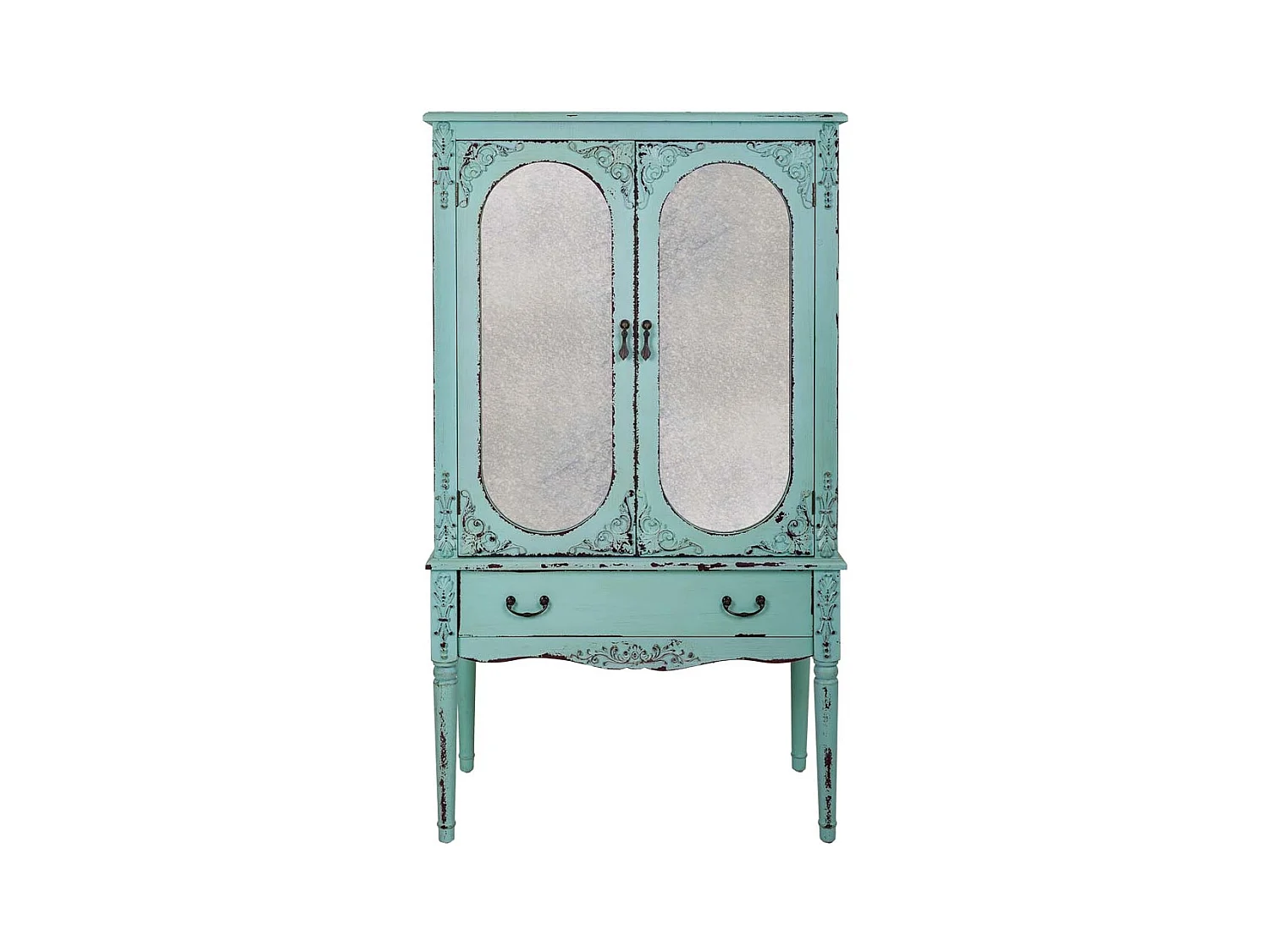 Armoire en bois bleu 80x42x140h