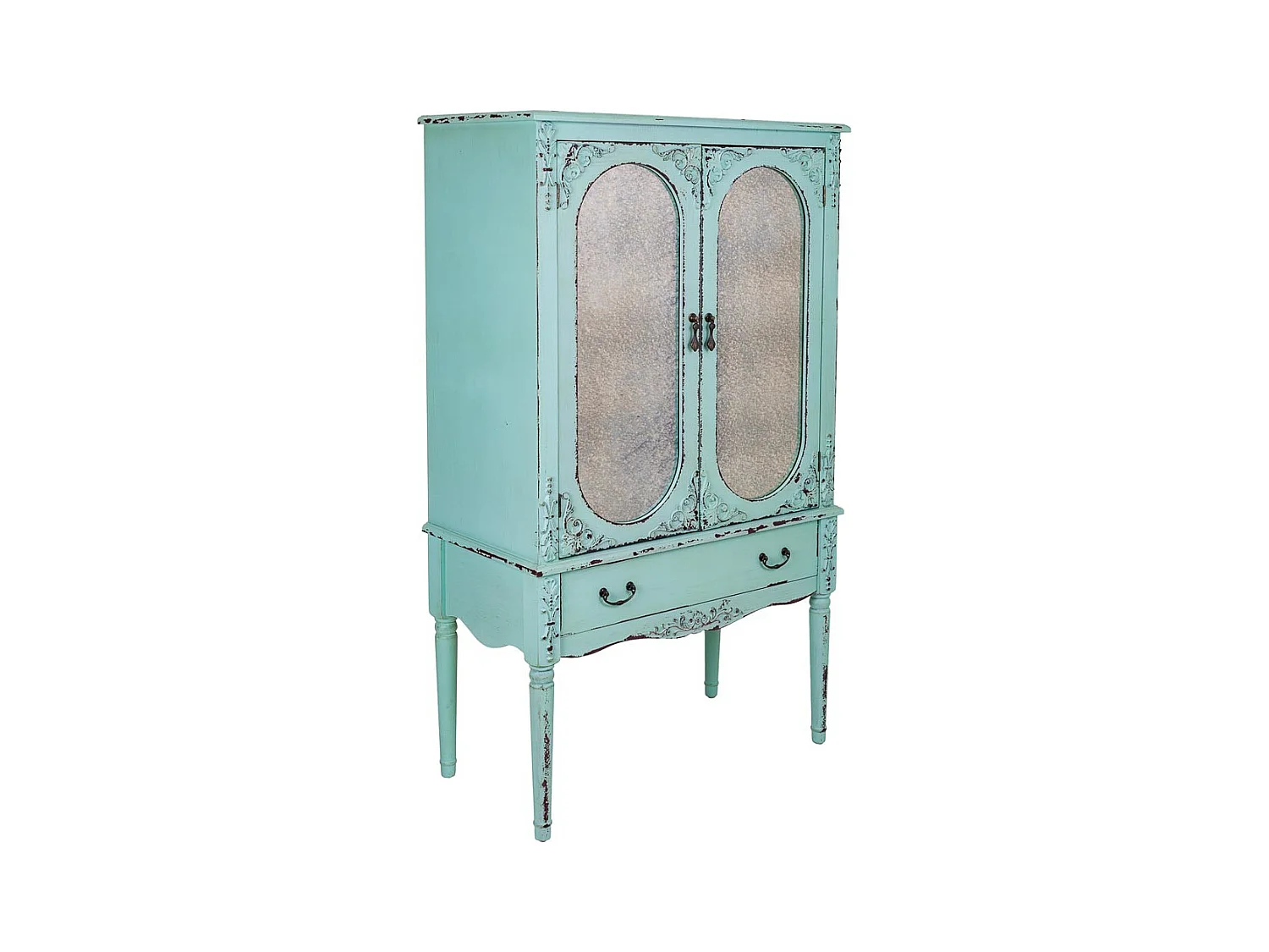Armoire en bois bleu 80x42x140h