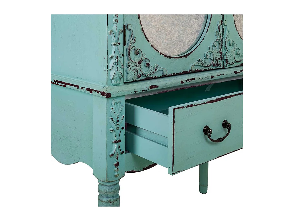 Armoire en bois bleu 80x42x140h