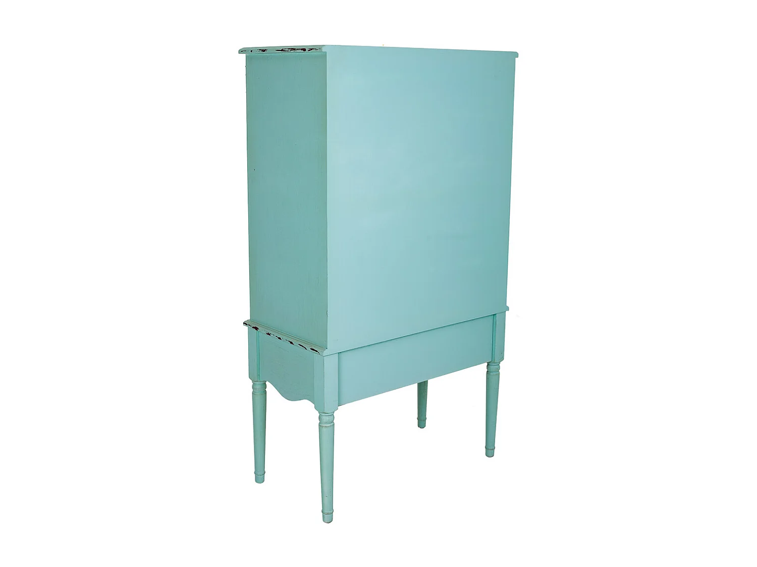 Blauer Holzschrank 80x42x140h cm