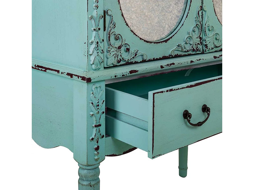 Blauer Holzschrank 80x42x140h cm