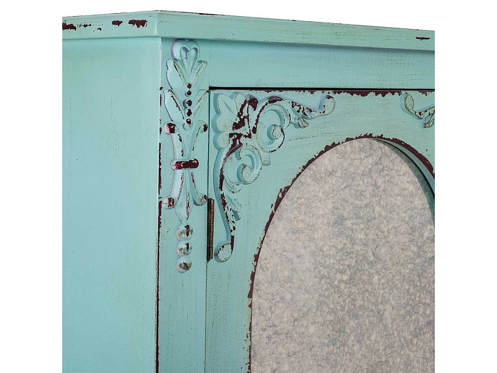 Blauer Holzschrank 80x42x140h cm