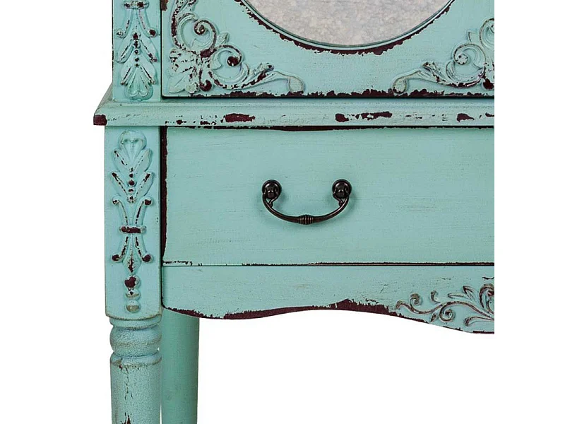 Blauer Holzschrank 80x42x140h cm