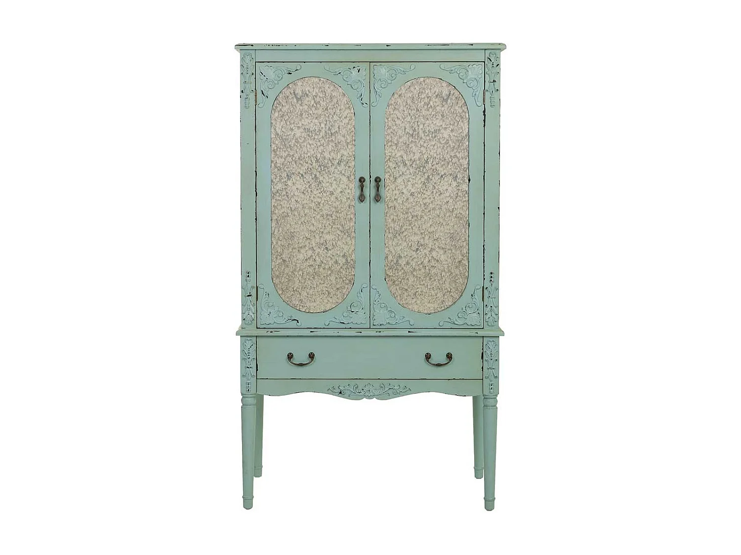 Armadio in legno blu 80x42x140h