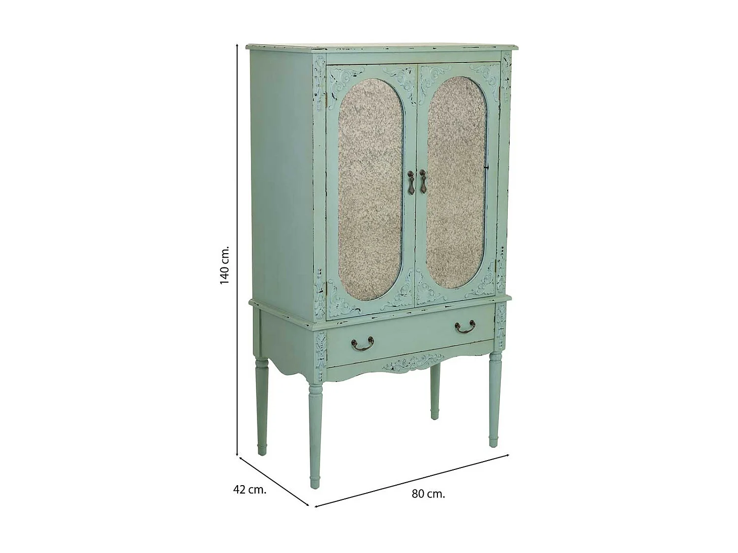 Armadio in legno blu 80x42x140h