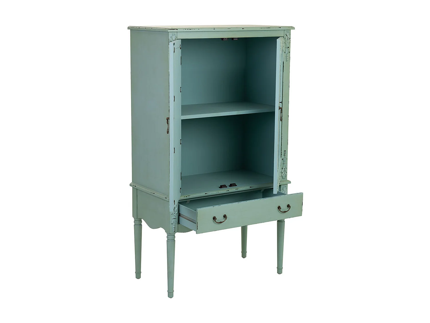 Armadio in legno blu 80x42x140h